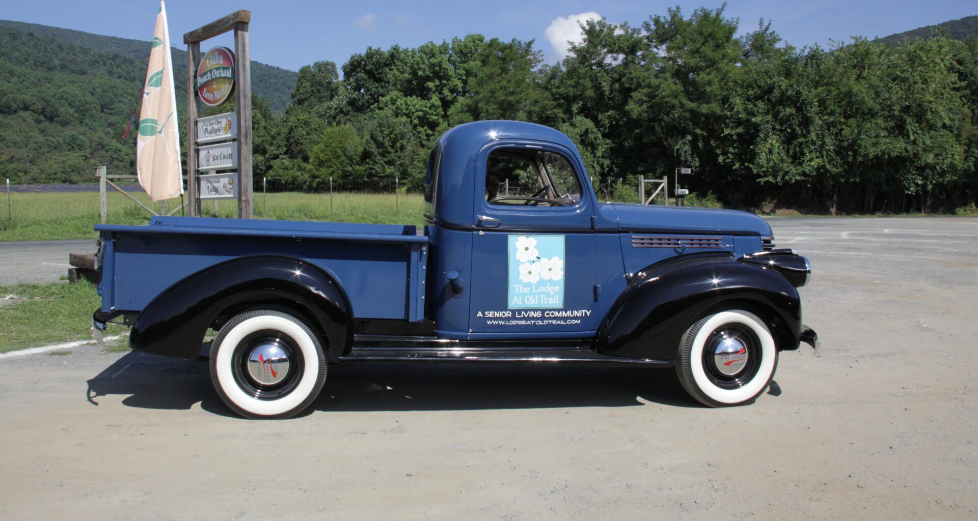 the lodge at old trail blue vintage truck